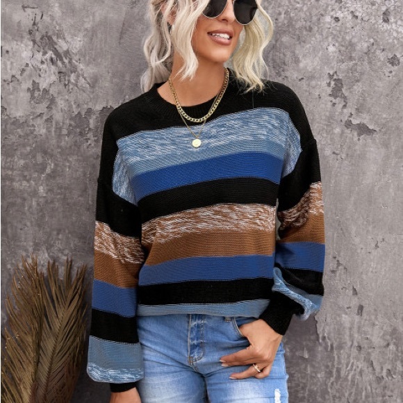 LAST! Stay There Multi Stripe Sweater - Picture 6 of 6